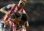 Temporada 12/13. Final Copa del Rey 2012-13. Real Madrid - Atlético de Madrid. Filipe y Gabi celebran el gol con Diego Costa